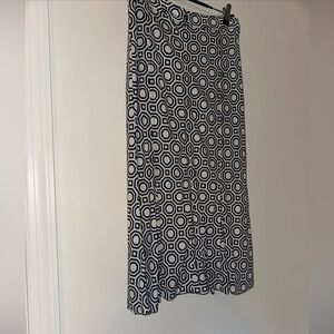 Tory Burch Navy and White Aline GeoMetric Pattern Skirt size Med